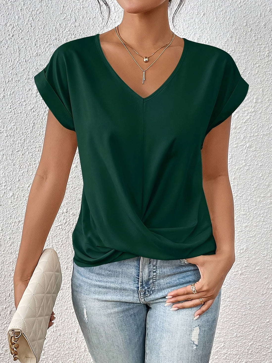 Anne | T-shirt met Hartvormige Halslijn