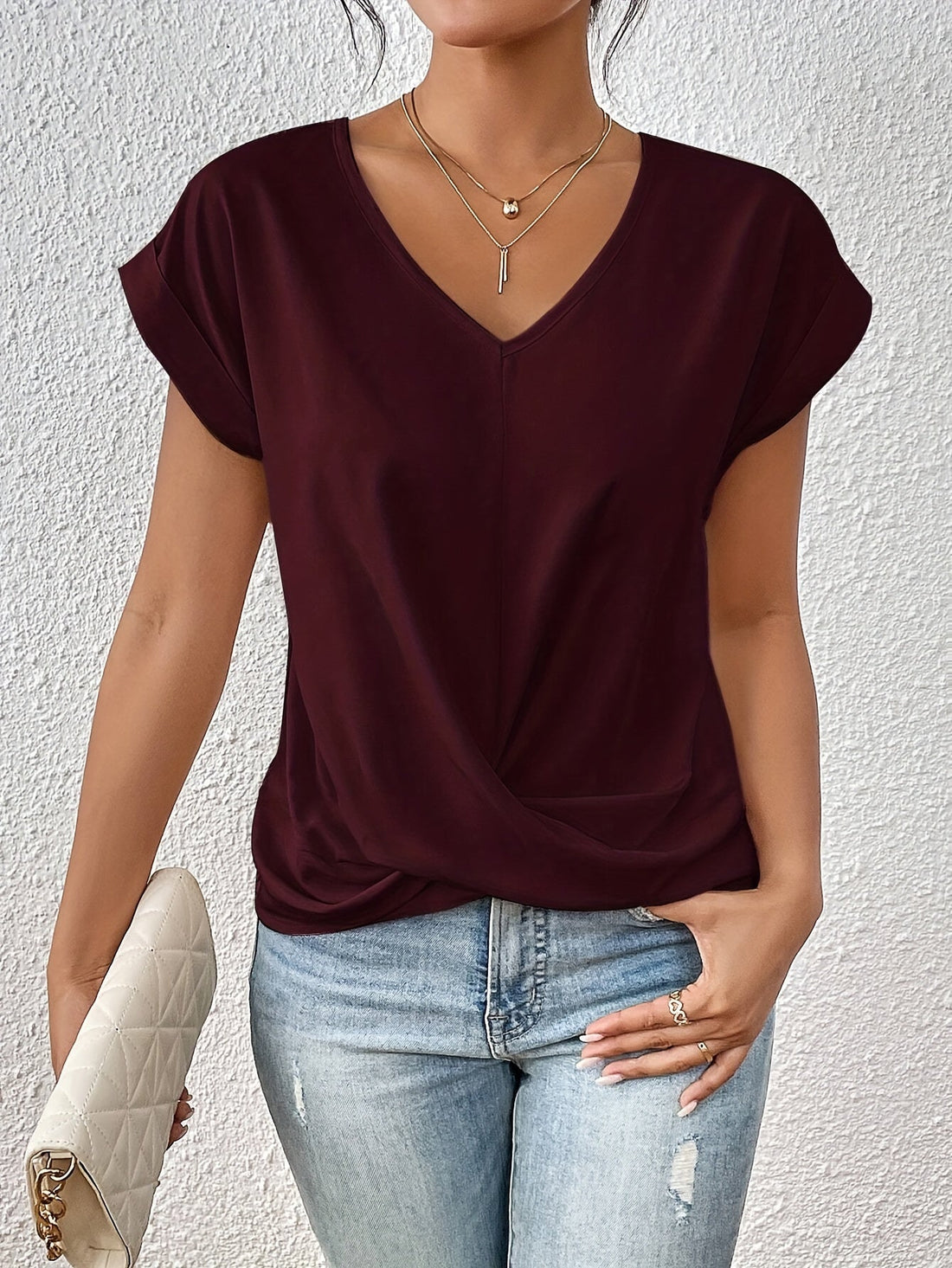 Anne | T-shirt met Hartvormige Halslijn