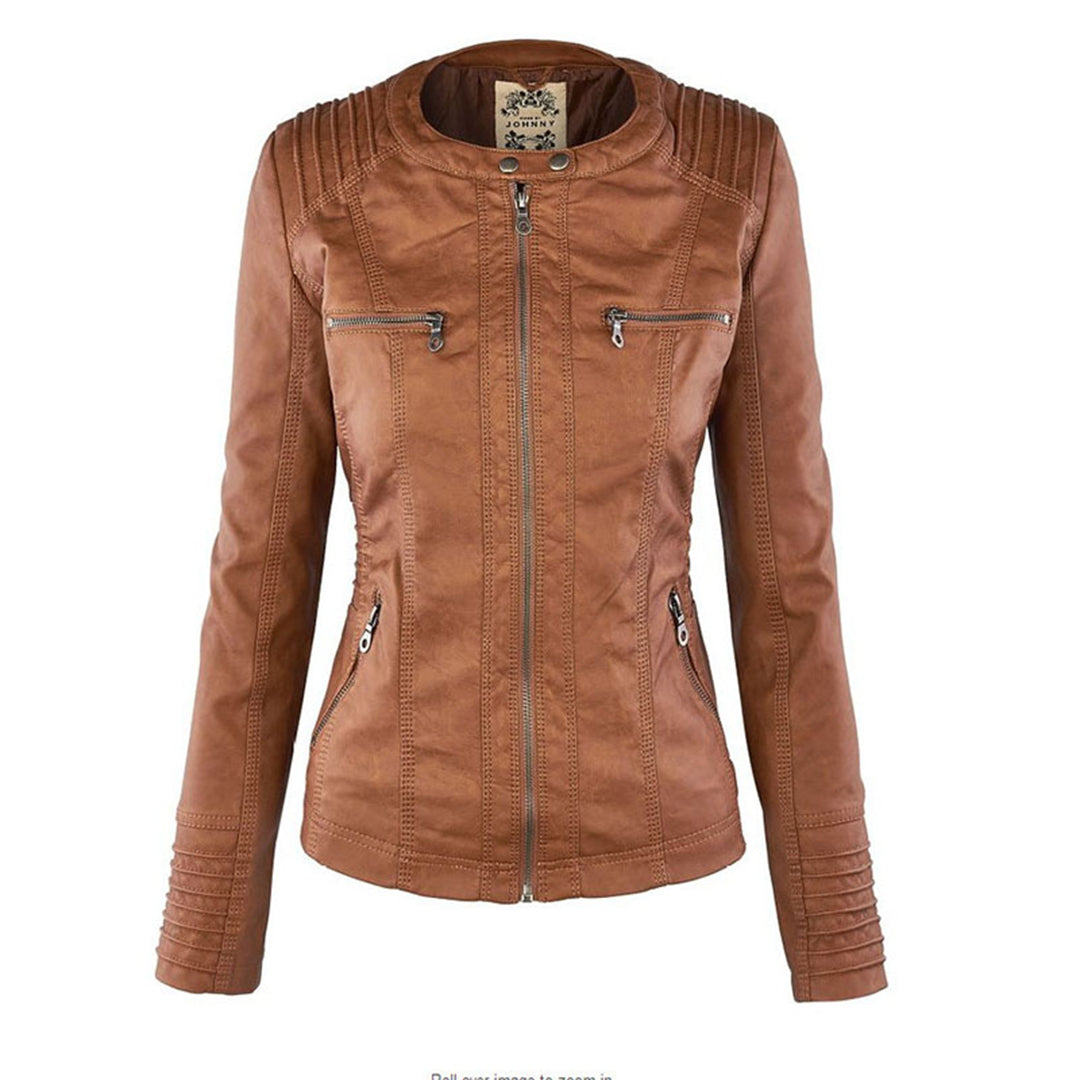 Ellen | Kunstleren Jas met Afneembare Capuchon