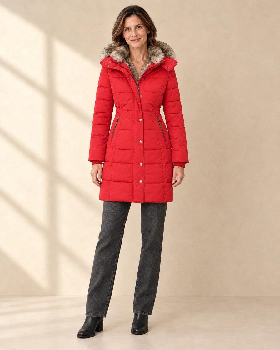 Dames Winterjas met Faux Fur Capuchon