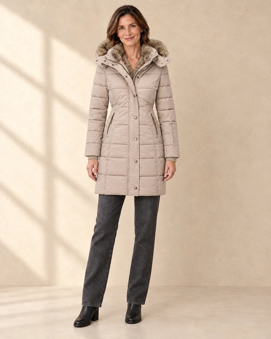 Dames Winterjas met Faux Fur Capuchon