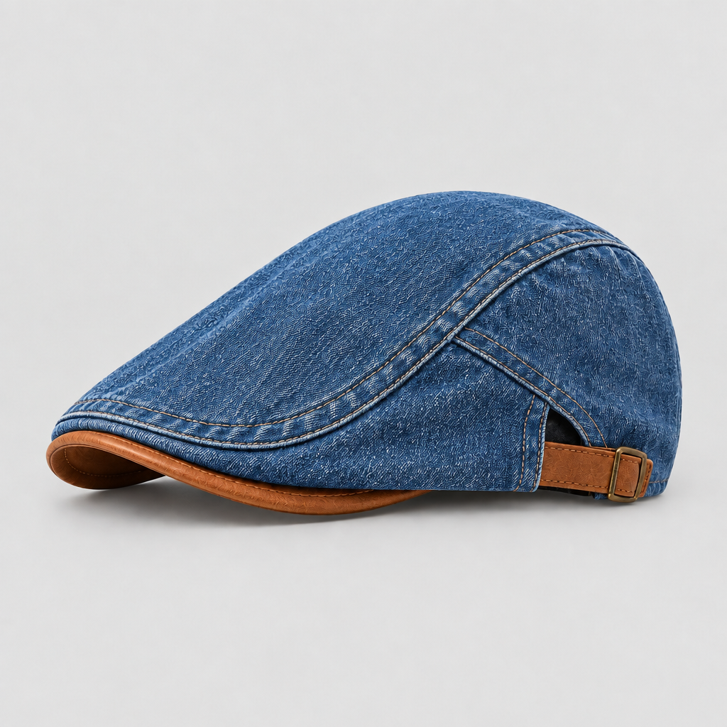 Heren Vintage Denim Flat Cap