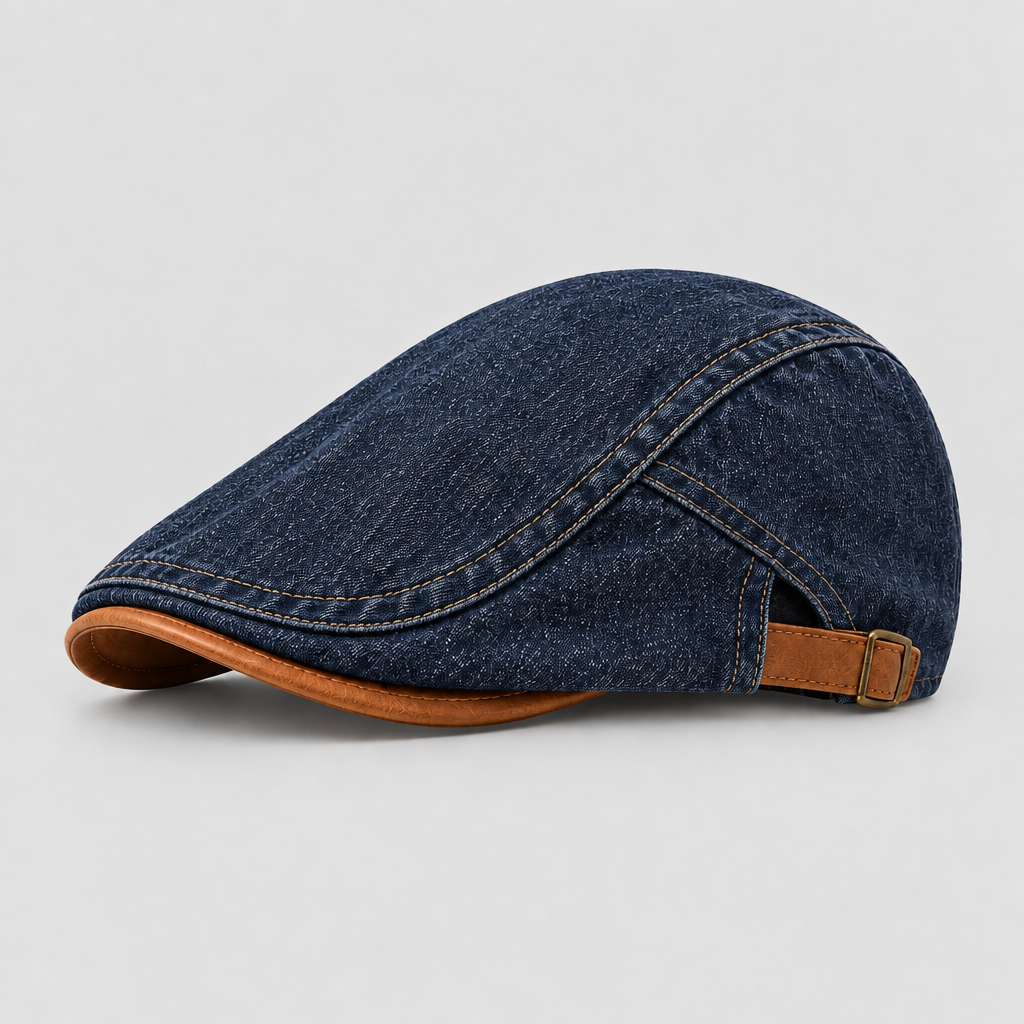 Heren Vintage Denim Flat Cap