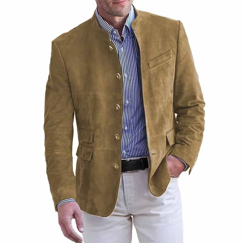 Joris | Blazer in Suèdelook met Opstaande Kraag