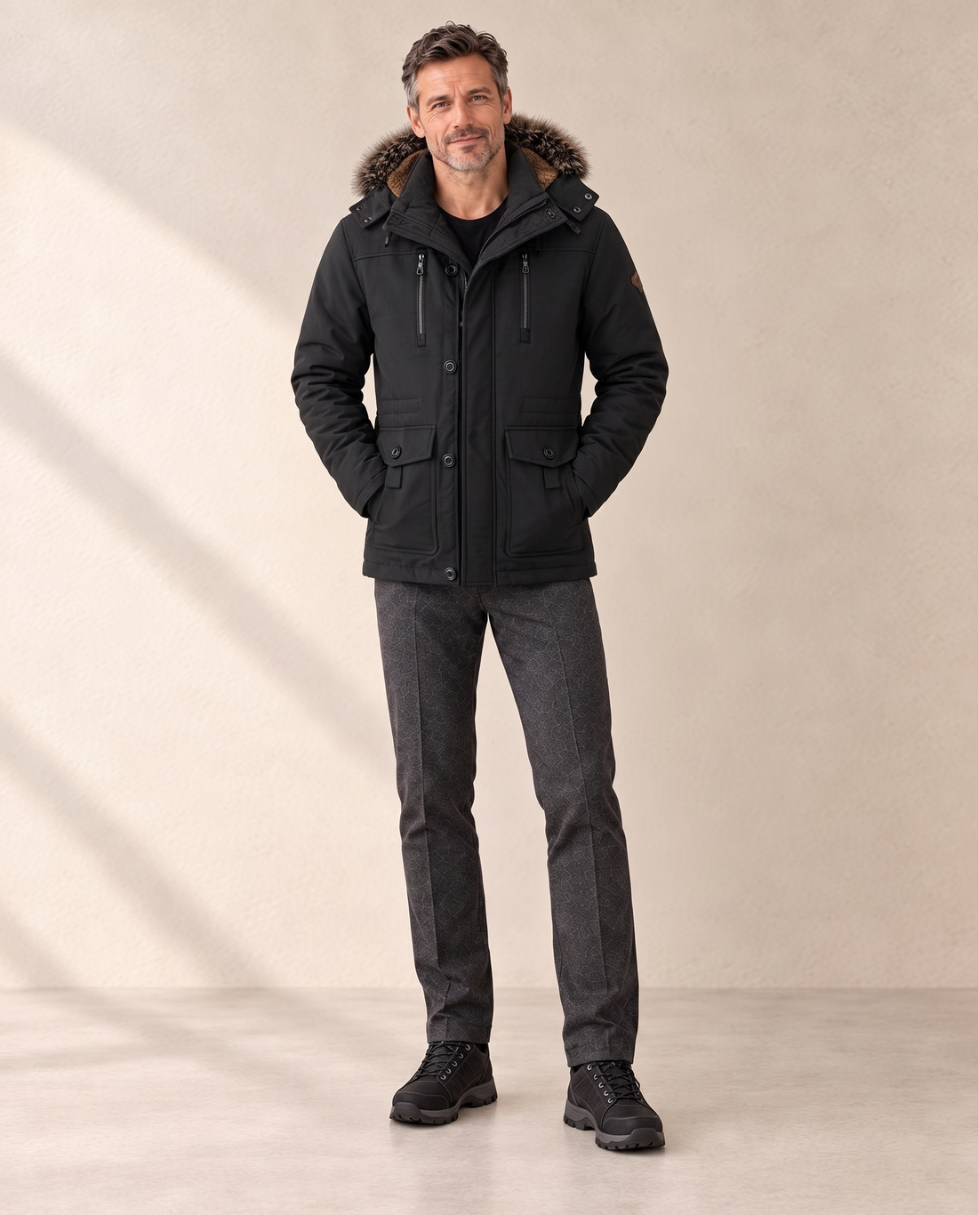 Heren Winterjas met Capuchon