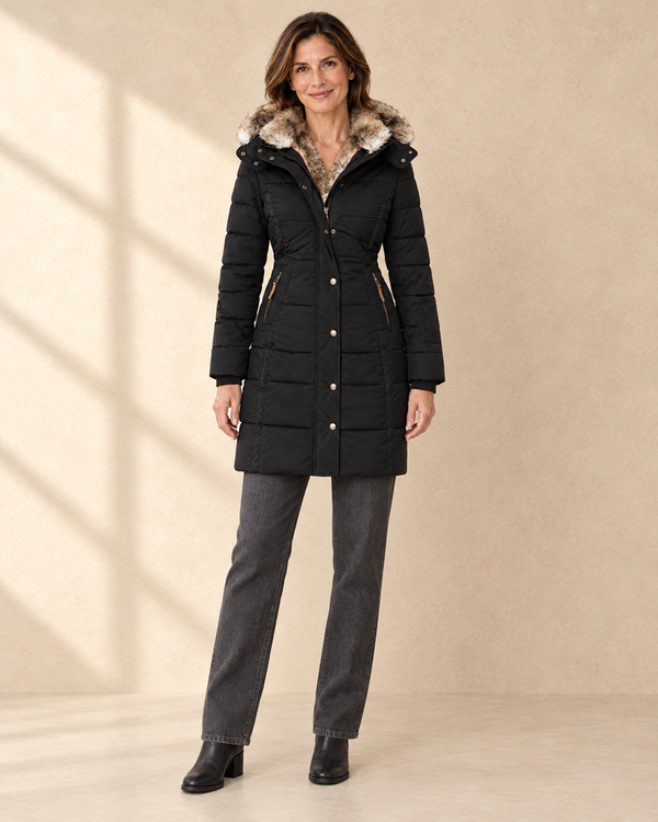 Dames Winterjas met Faux Fur Capuchon