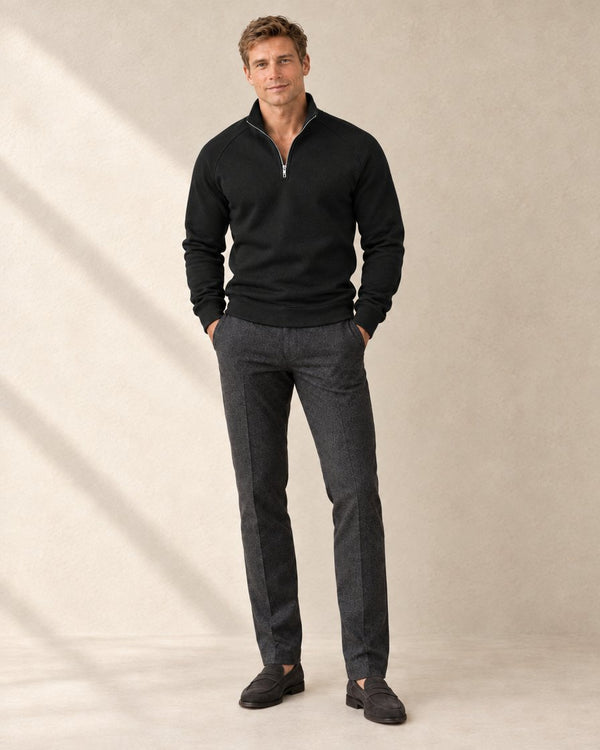 Heren Sweater met Halve Rits