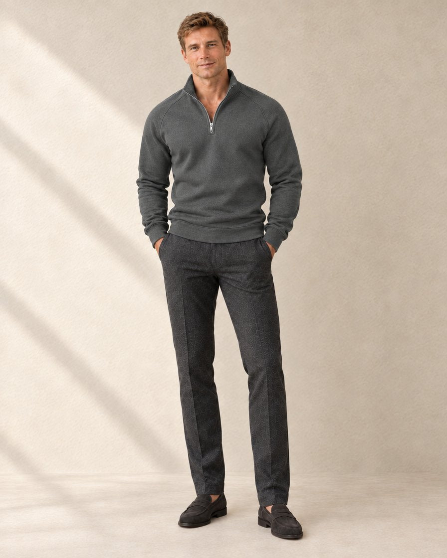 Heren Sweater met Halve Rits