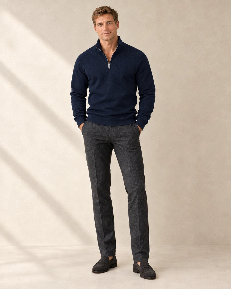 Heren Sweater met Halve Rits