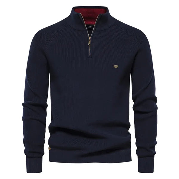 Zenviro Luxe Gebreide Zip-Up Heren Trui