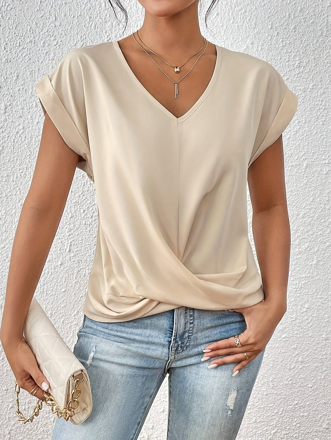 Anne | T-shirt met Hartvormige Halslijn