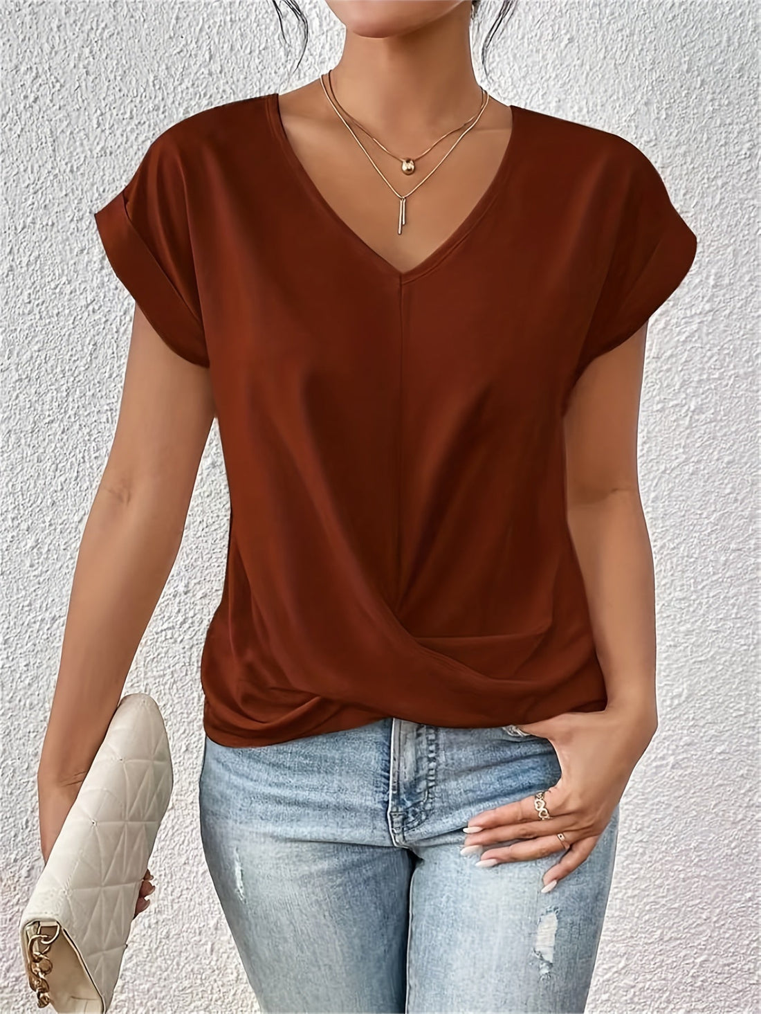 Anne | T-shirt met Hartvormige Halslijn