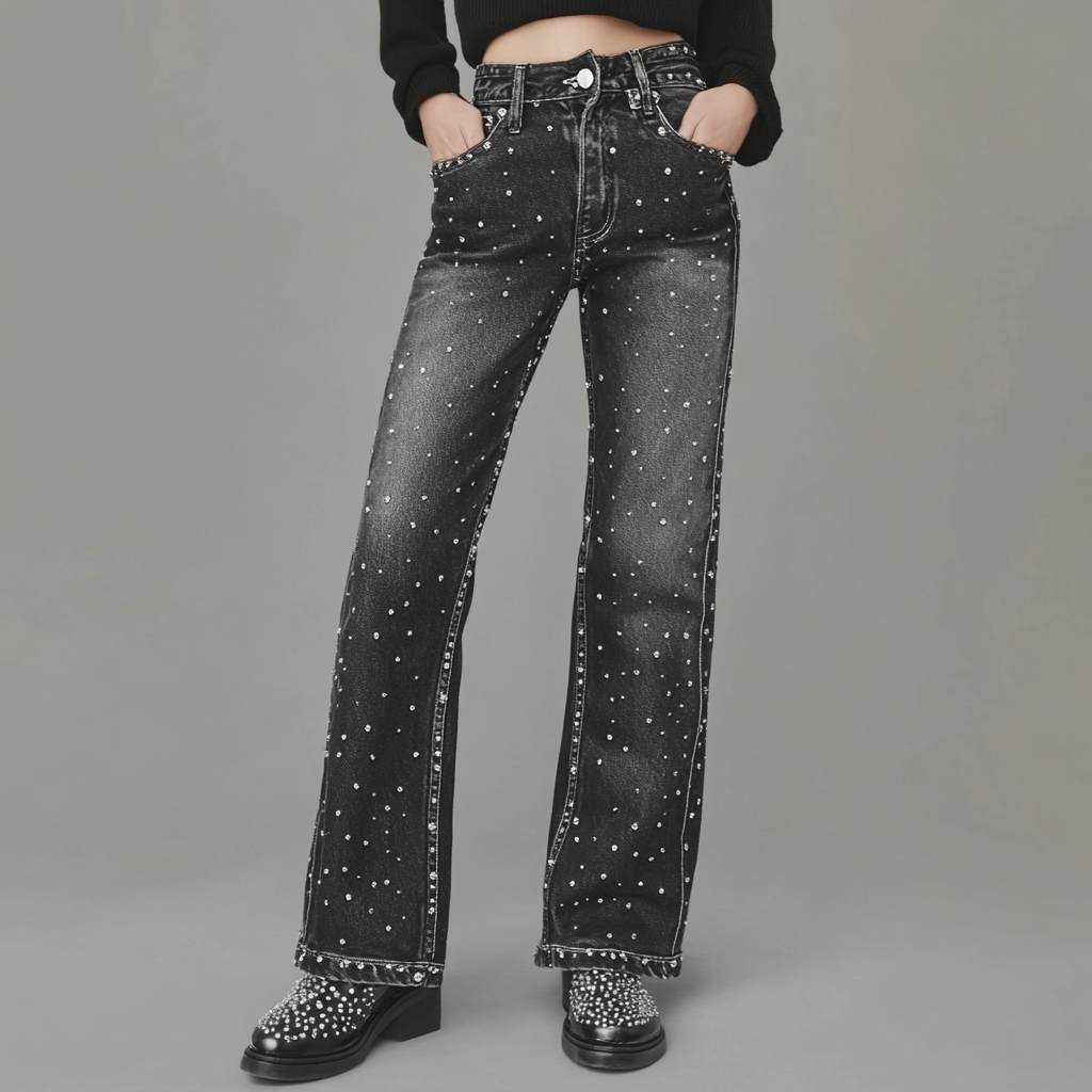 Fenne | Zwarte Jeans met Glitter