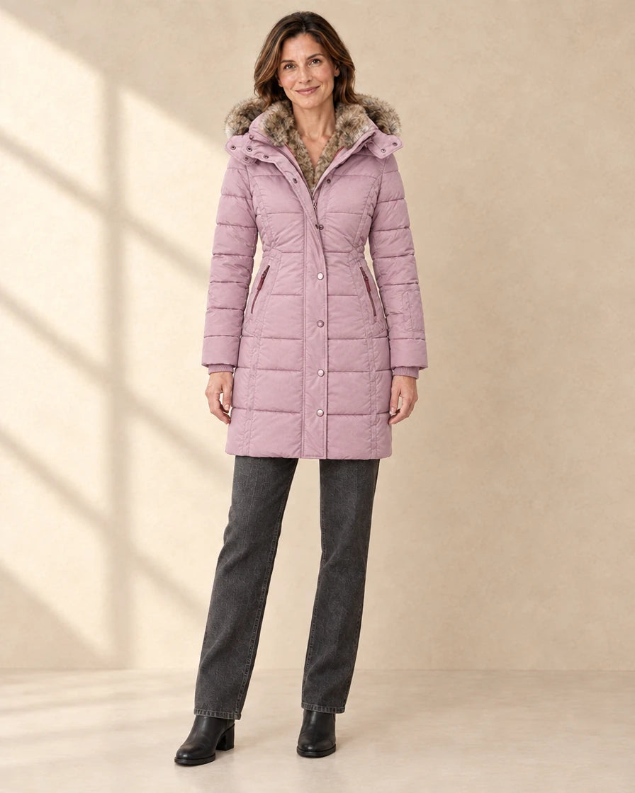 Dames Winterjas met Faux Fur Capuchon
