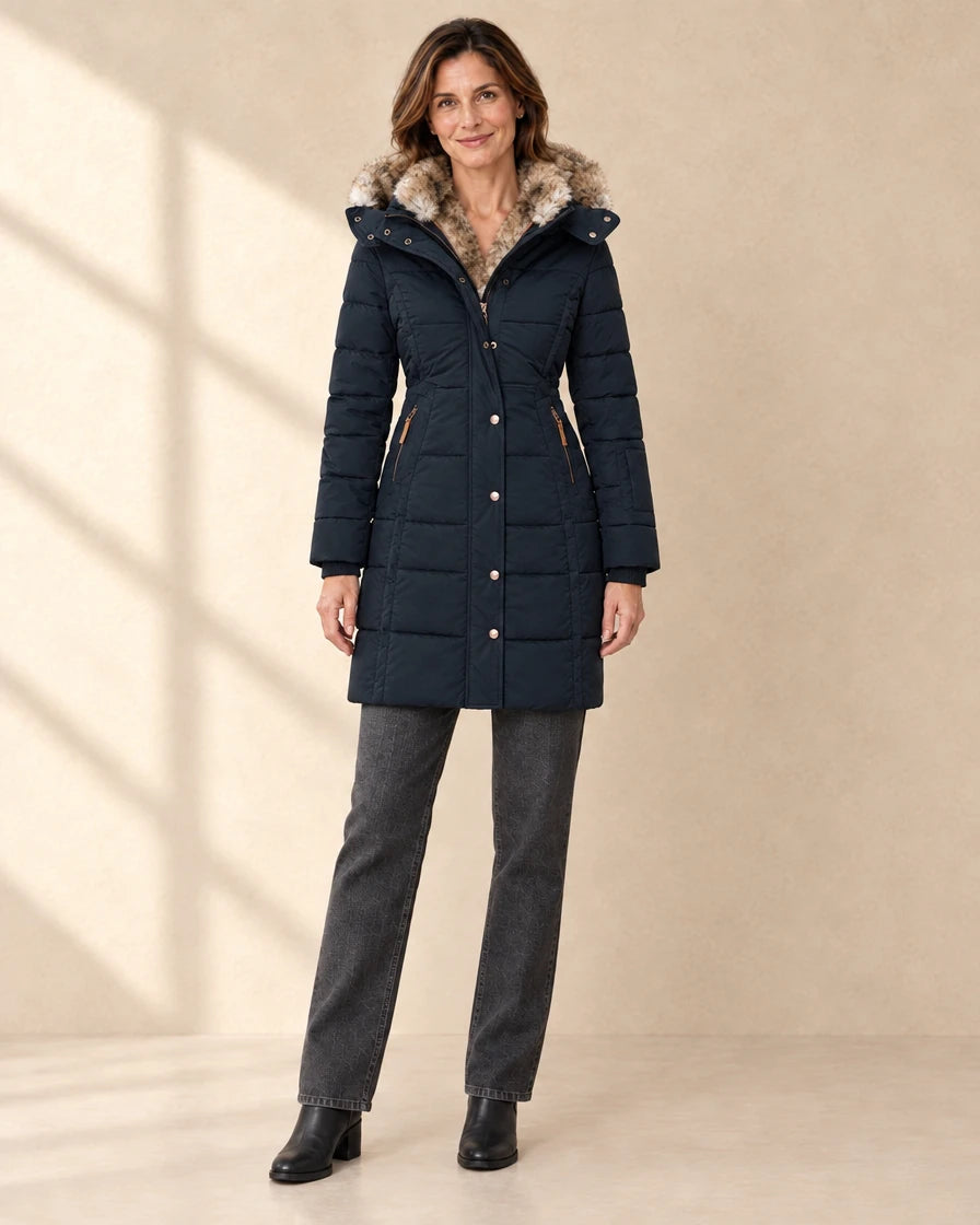 Dames Winterjas met Faux Fur Capuchon