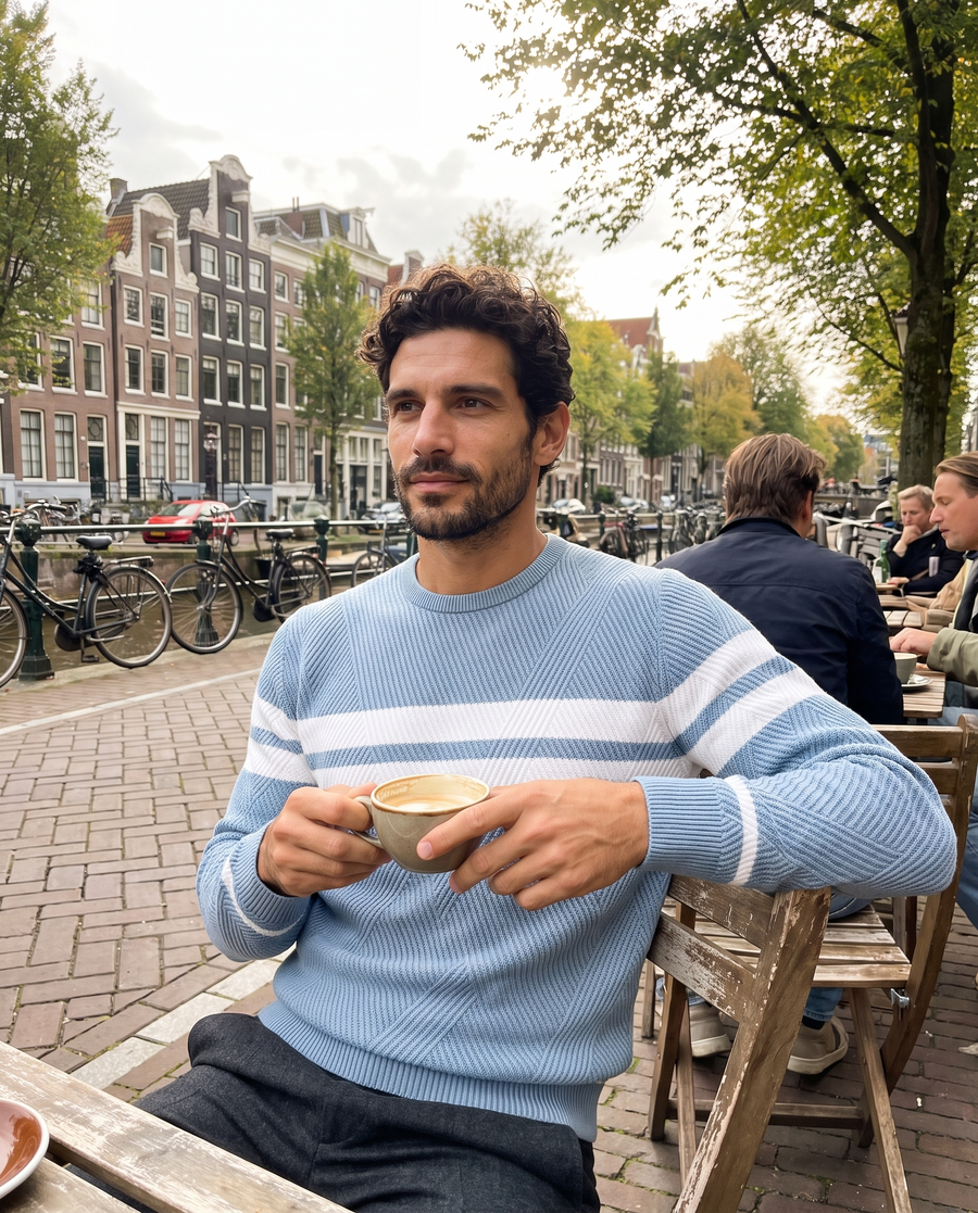 Zo draag je 'm – Heren Trui met Strepen