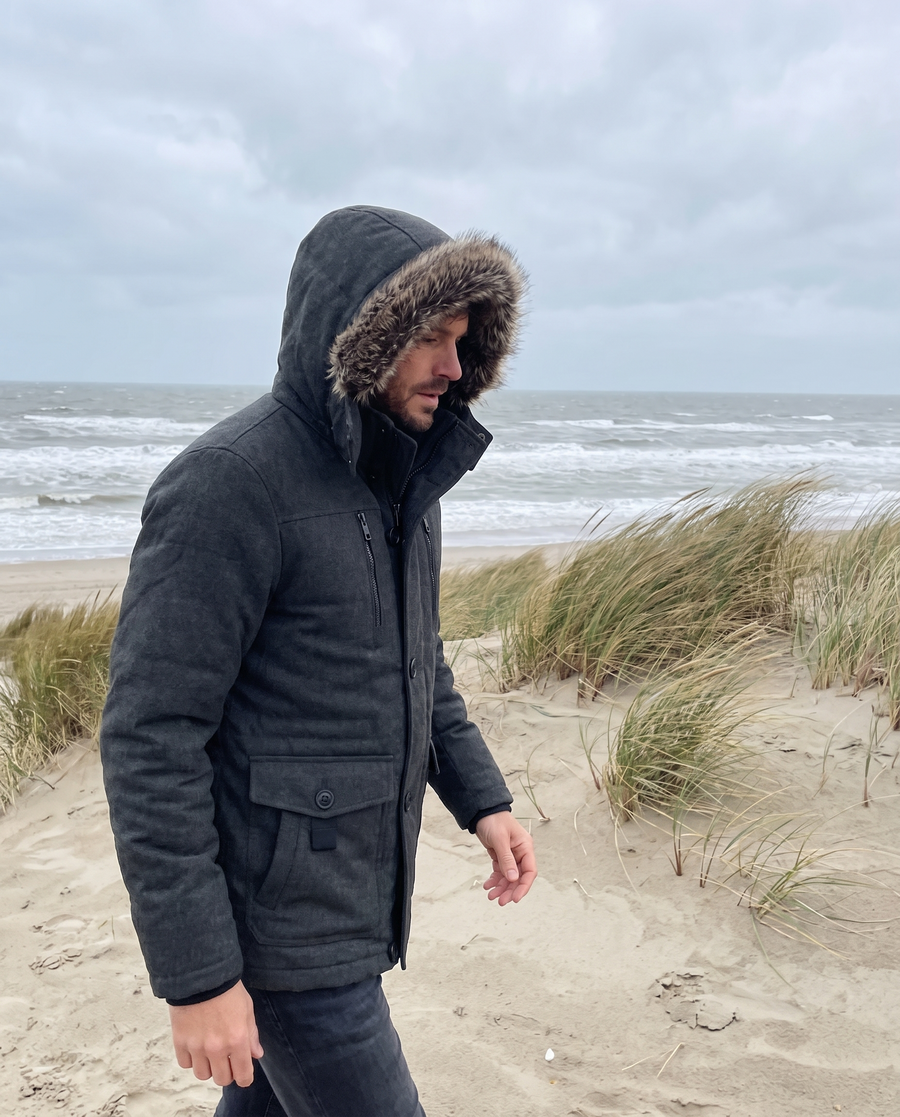 Zo draag je 'm – Heren Winterjas met Capuchon