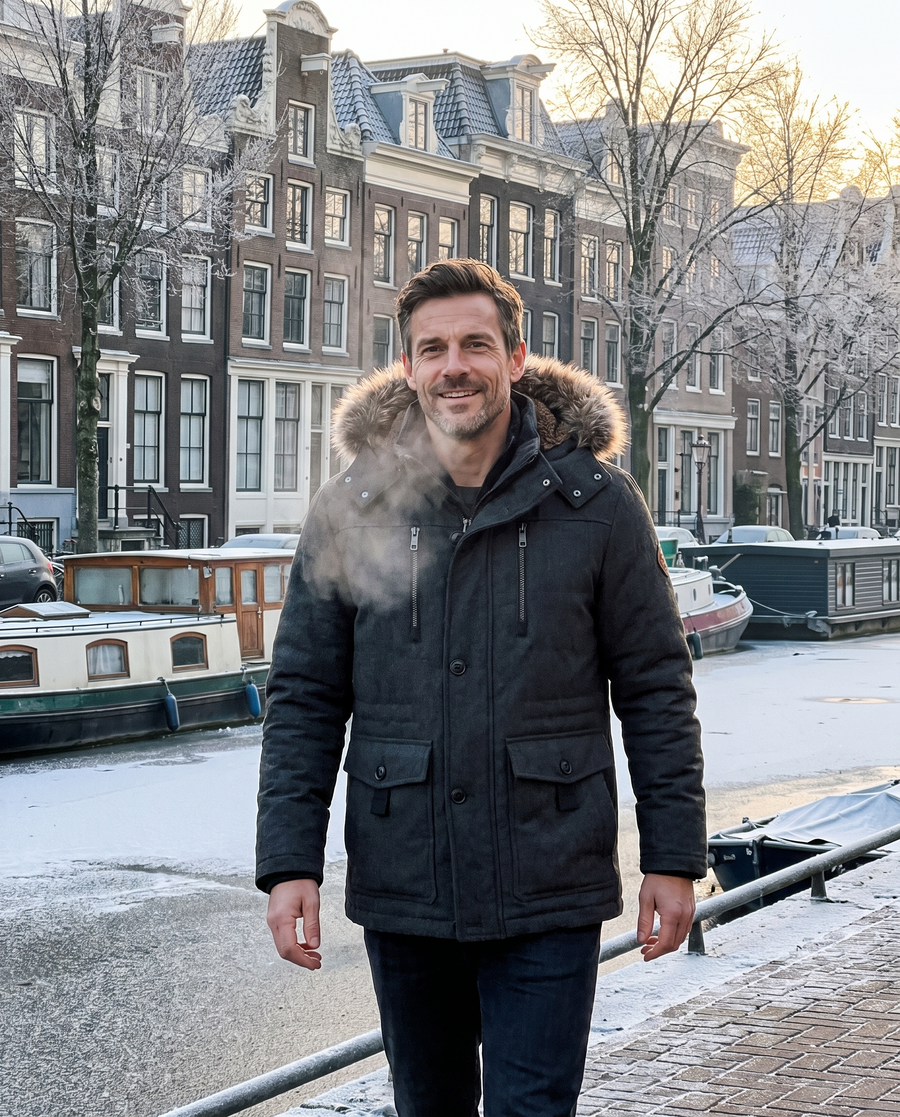 Zo draag je 'm – Heren Winterjas met Capuchon