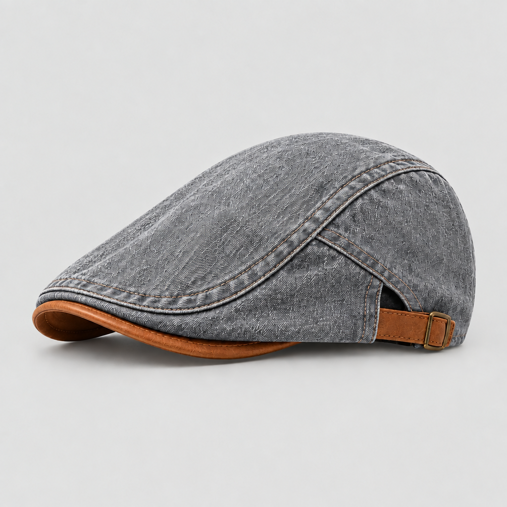 Heren Vintage Denim Flat Cap