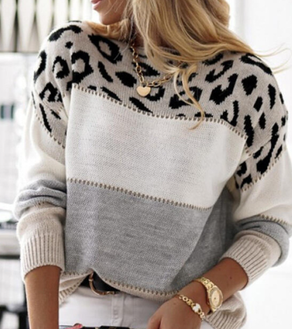 Femke | Sweater met Luipaardprint