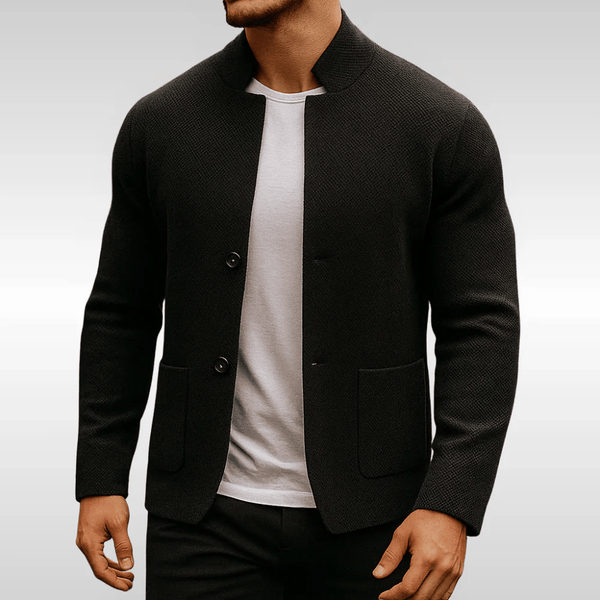Mark | Gebreid Colbertvest met Opstaande Kraag