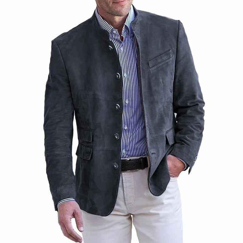 Joris | Blazer in Suèdelook met Opstaande Kraag