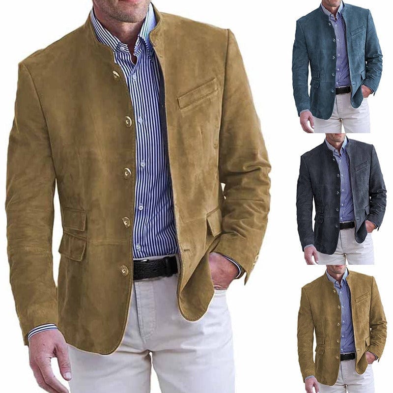 Joris | Blazer in Suèdelook met Opstaande Kraag