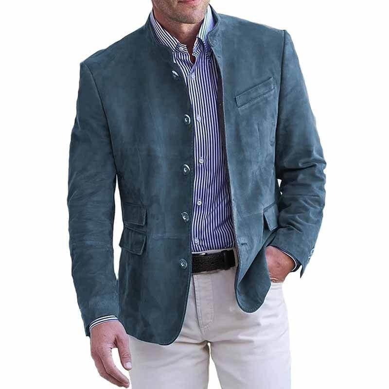 Joris | Blazer in Suèdelook met Opstaande Kraag