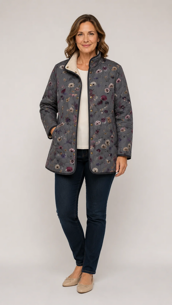 Thea | Stijlvolle Gewatteerde Bloemenjas