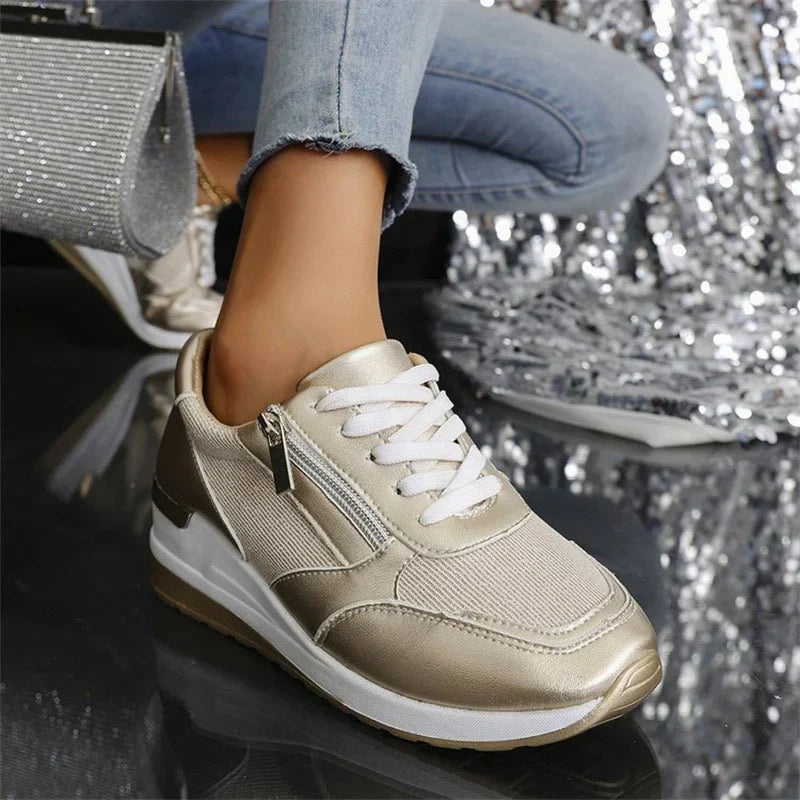 Vera | Metallic Sneakers met Zijrits